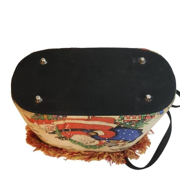 No Brand Bags Christmas Bucket Purse Santa With Toys Fringe Top